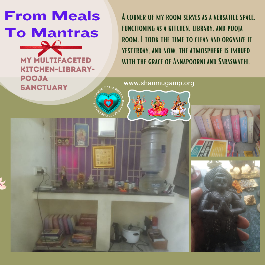 From Meals to Mantras: My Multifaceted Kitchen-Library-Pooja Sanctuary